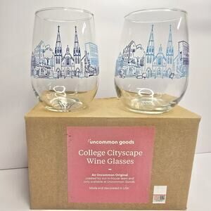 Uncommon Goods College Cityscapes Villanova University Wine Glasses in Box Set 2